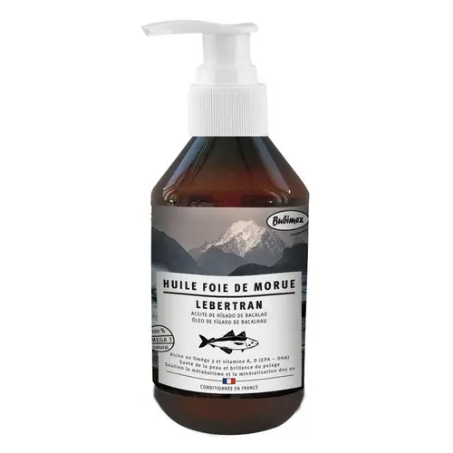 Pour vos moments en extérieur:Huile de foie de morue Bubimex 250 ml