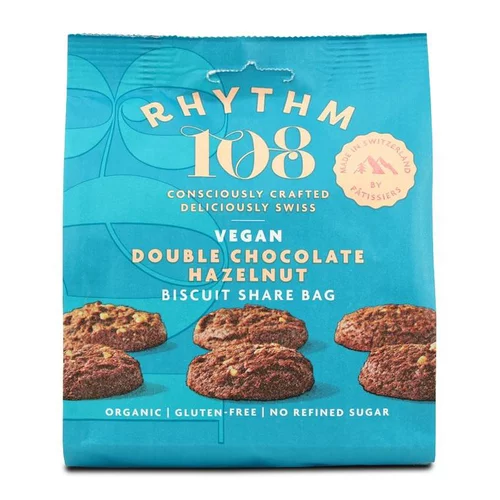 Une idée maline pour l’extérieur：Biscuits croquants bio double chocolat noisette Rythm 108 - 135 g
