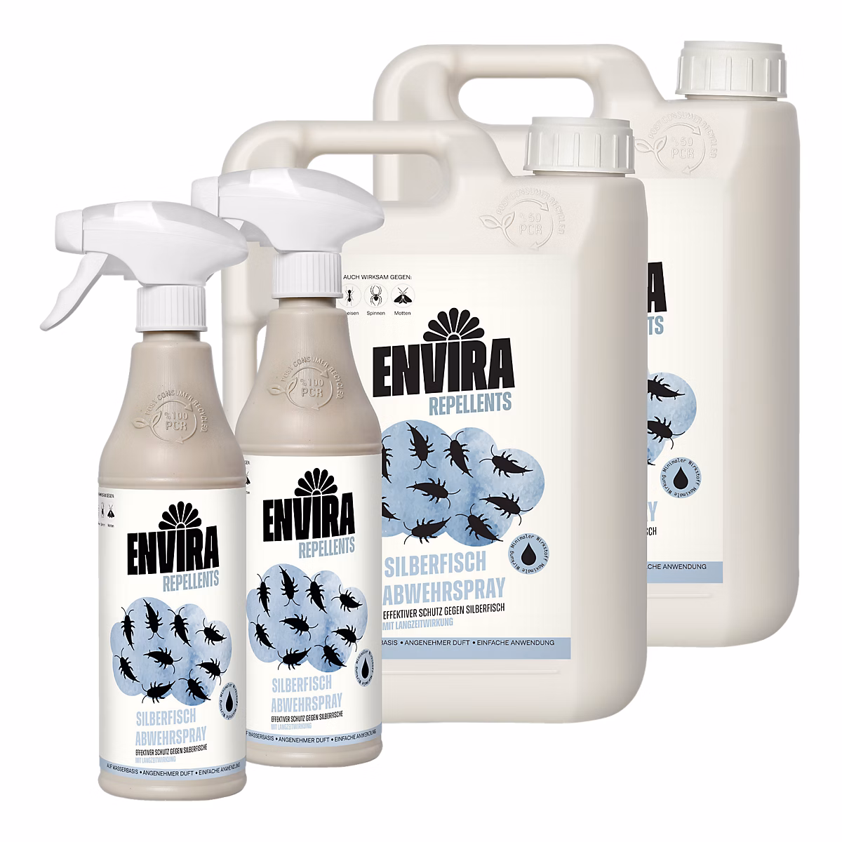 Envira Spray Anti-Poissons Argent Recharge – Protection Rapide et Efficace 2 × 2L + 2 × 500ML