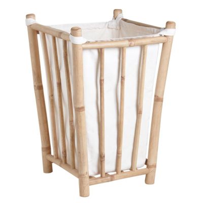 Panier à linge en bambou et coton