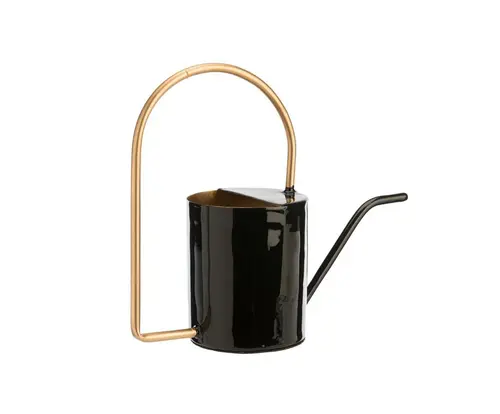 Pour mieux organiser votre jardin:Arrosoir haut anse ovale coloris noir en métal - 34 x 12 x 23 cm