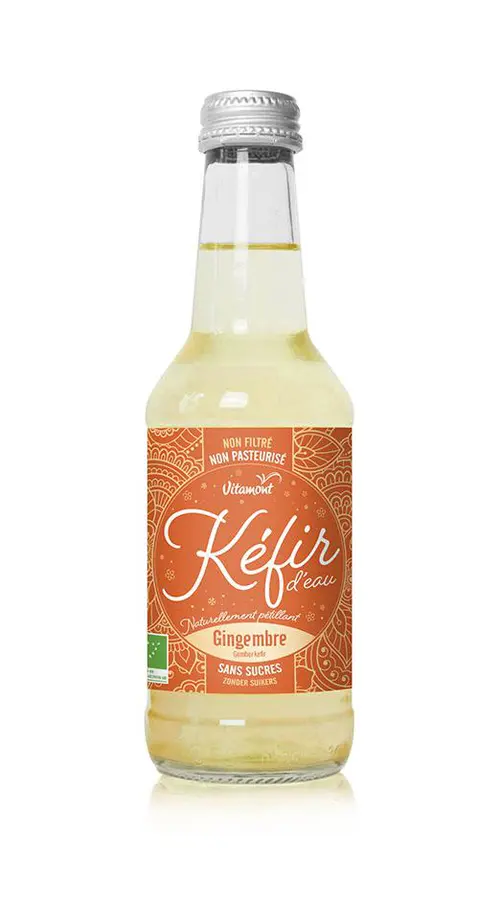 Jardin à embellir:Boisson bio Kéfir gingembre Vitamont – 25 cl
