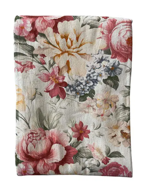 Bien pensé pour le jardin：Nappe en coton à motif fleuri multicolore Enora - 150 x 250 cm