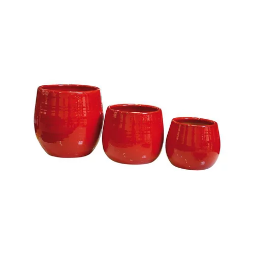 Qualité pour le jardin：Pot Cancale coquelicot en terre cuite émaillée H 21 x Ø 21 cm
