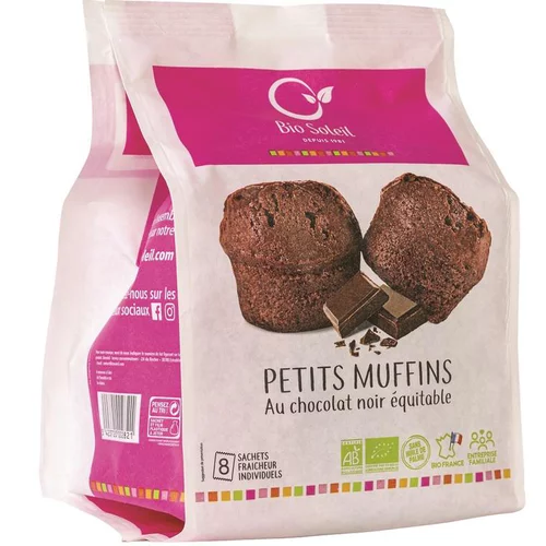 Pour tous les jardins:Petits muffins au chocolat noir Bio Soleil - 224 g