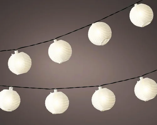 Pour un extérieur plus agréable:Guirlande de lampions 10 LED coloris blanc chaud - 4,5 m