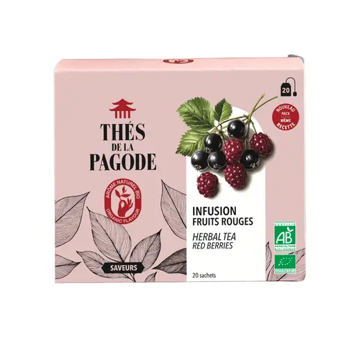 Le petit plus pour l’extérieur:Infusion bio aux fruits rouges Thés de la Pagode - 20 infusettes