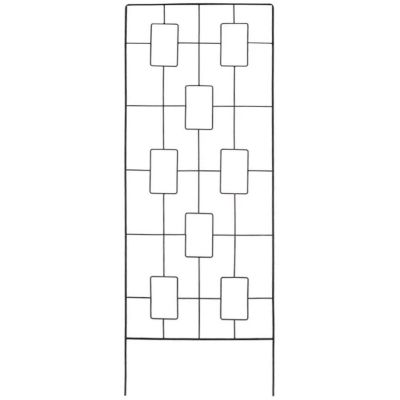 Treillis support pour plantes en acier noir (Géométrique)