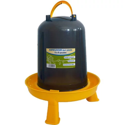 Jardin déco：Abreuvoir à baïonnette gris et jaune sur pied de 8 L