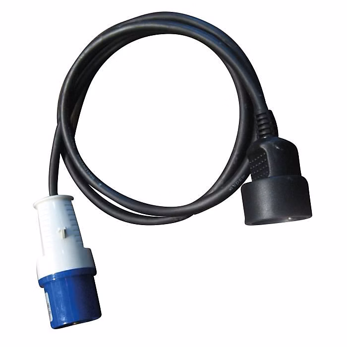 Adaptateur CEE 17 AUCUNE mâle vers Schuko 200 V 16 A 40 cm bleu blanc noir – Réf. KYTYZCRWY9588010650
