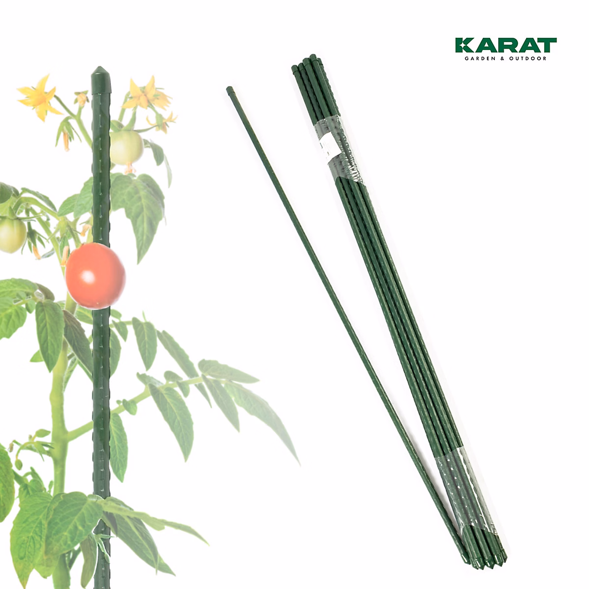 10 Tuteurs pour plantes Tuteur multifonctionnel En acier et plastique Epaisseur : 11 mm Longueur : 60 cm – Réf. HMZVZEUHG4535724566