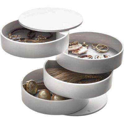 Boite à bijoux en résine 4 étages Tower (Blanc)