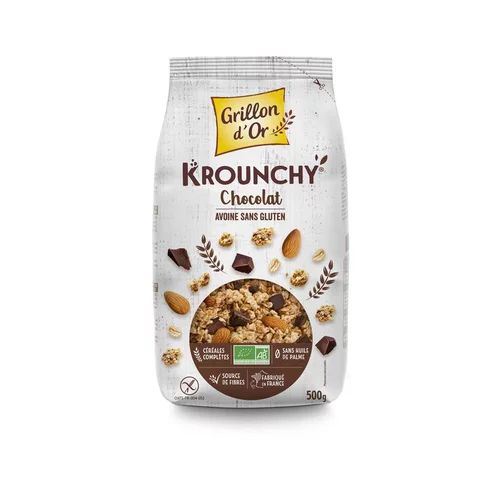 Pensé pour le jardin：Krounchy au chocolat et avoine sans gluten bio 500