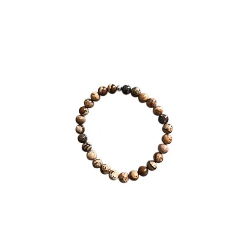 Jardin maison：Bracelet jaspe paysagé pour homme 8mm
