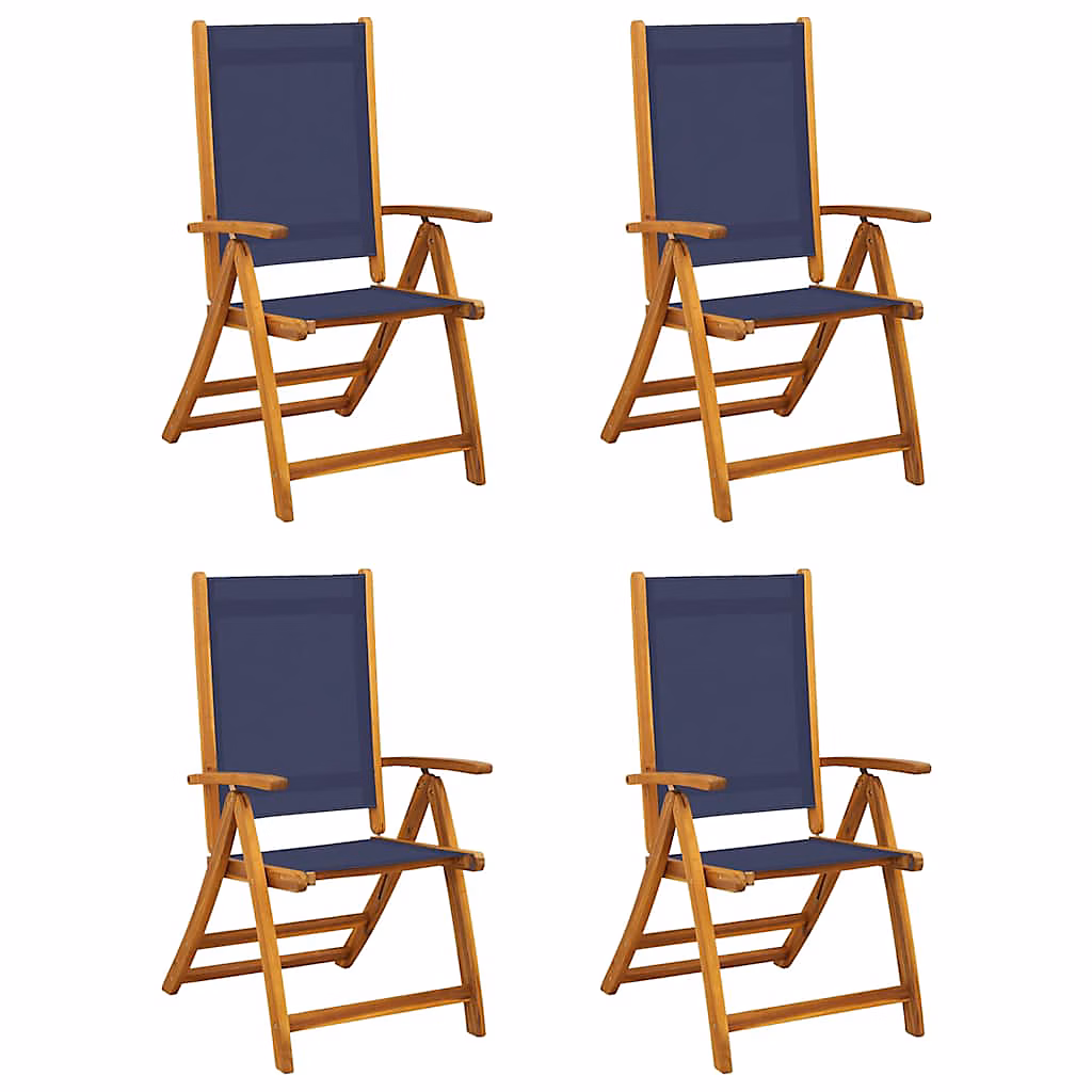 Chaises pliantes 4 pièces en bois massif d'acacia et textilène vidaXL – Réf. OGVSXQLZM1337550645