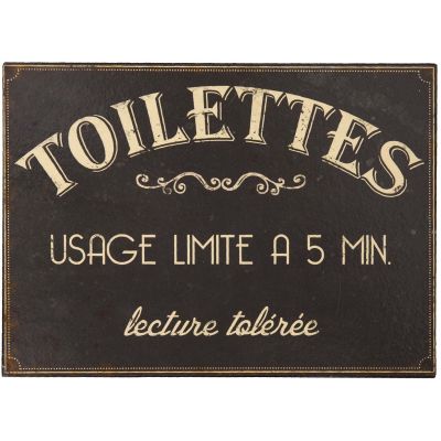 Plaque en métal humour 21 x 15 cm (Toilettes usage limité...)