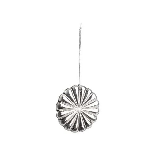 Pour tous vos projets jardin：Décoration à suspendre forme soleil en verre argent - Ø 8 cm
