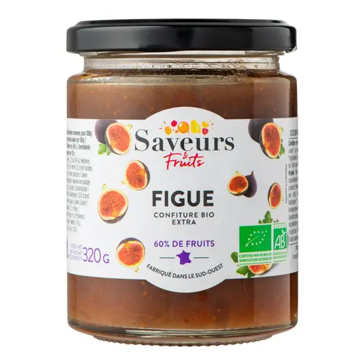 Extérieur facile：Confiture extra de figue bio Saveurs fruits - 320 g