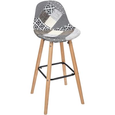 Tabouret de bar scandinave Patchwork (Gris)