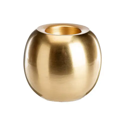 À découvrir pour le jardin：Bougeoir boule en aluminium doré pour bougie chauffe plat - Ø 9,5 x H 8 cm