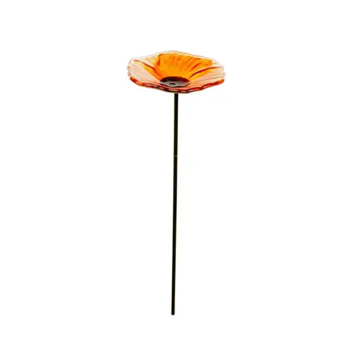 Bien dehors：Pique de jardin en verre forme fleur couleur - Ø 8 x H 31 cm