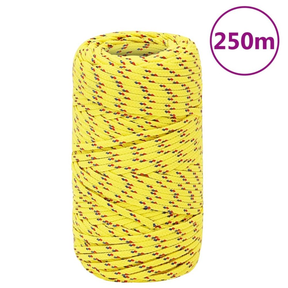 vidaXL Corde de bateau Jaune 2 mm 250 m Polypropylène