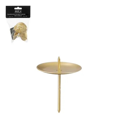 Une idée pour le jardin:Ensemble de 4 bougeoirs fins dorés - Ø 2 x H 8,5 cm