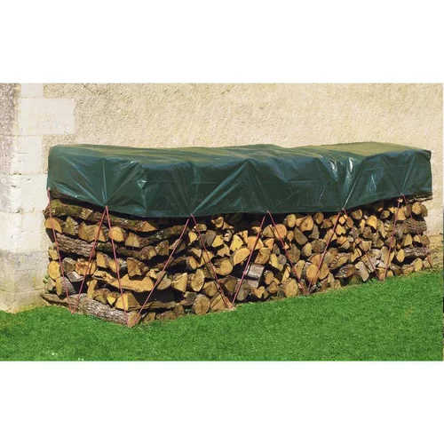 Extérieur durable:Bâche tas de bois coloris vert 1,50x6 m