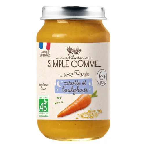 Jardin au quotidien:Pot bonne nuit - carotte boulghour bio Simple Comme - 190g