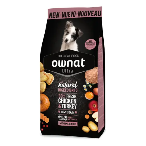 Pour un extérieur plus pratique：Croquette pour chiot de taille moyenne au poulet Ownat - 3 kg