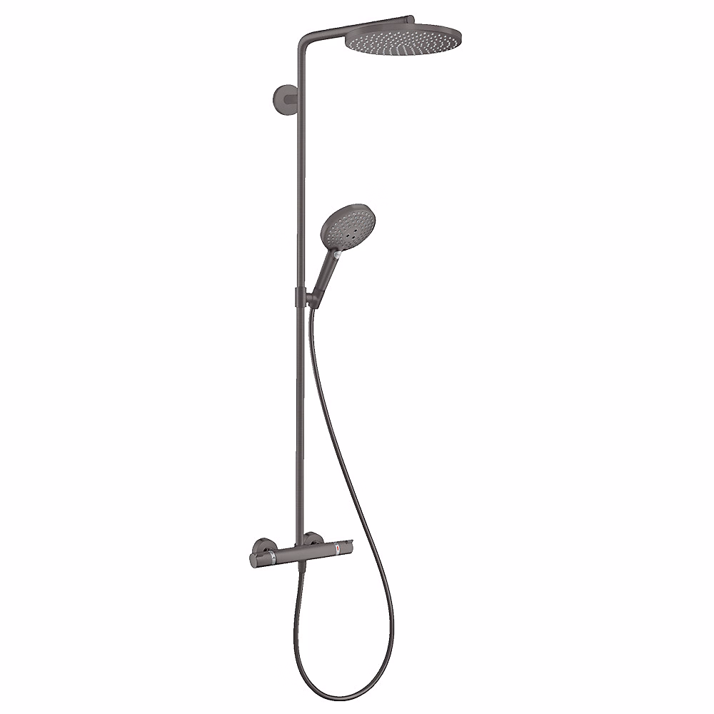 Colonne de douche thermostatique HANSGROHE Raindance Select S 240 noir chromé brossé | Colonne de douche