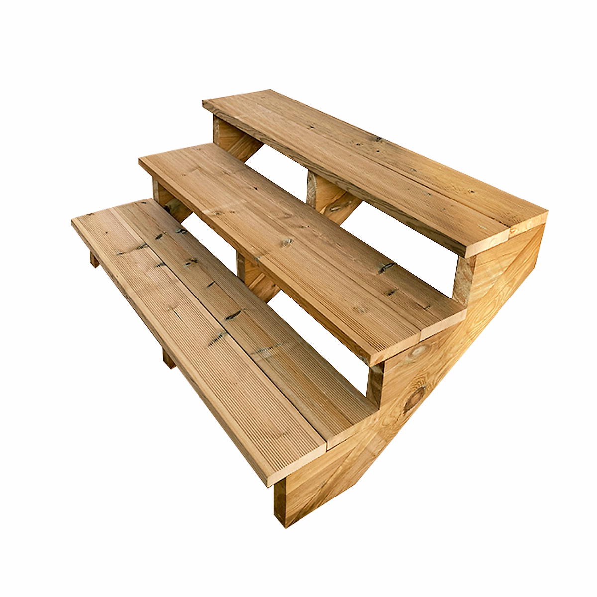 BERLIN Escalier extérieur bois 3 marches H 54cm L-120cm – sans contre marche