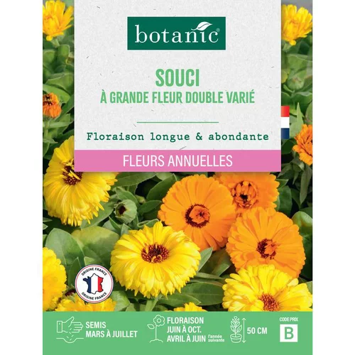 À découvrir pour l’extérieur：Graines de souci à grande fleur double varié botanic® - graines à semer