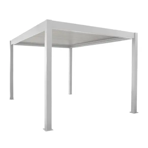Jardin sélection:Pergola Zephir autoportée manuelle coloris blanc en aluminium - 3 x 4 m