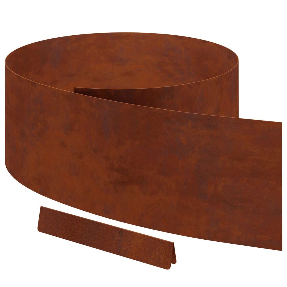 vidaXL Bordure de Pelouse 4 pc 450 x 25 cm Acier patiné Rouillé