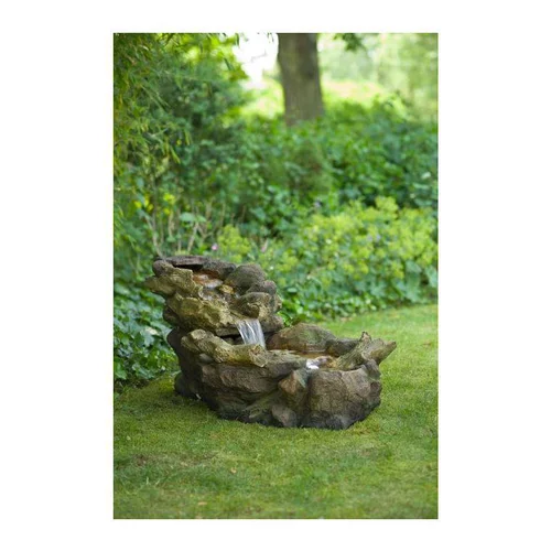 Pour donner du style à l’extérieur:Fontaine Aspen chute d'eau en rochers 105x50x50 cm