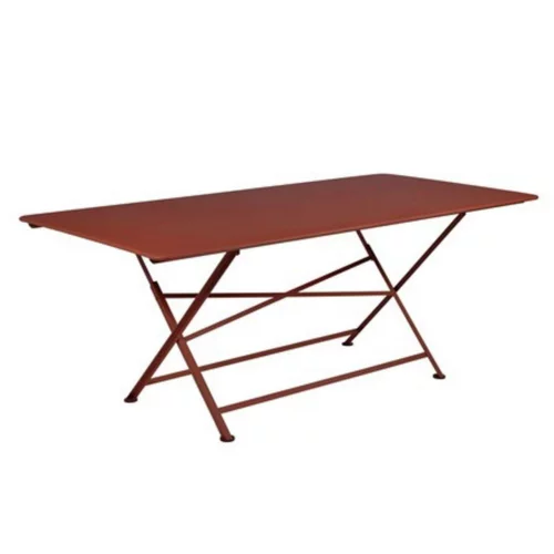 Pour un extérieur à votre image：Table pliante Cargo FERMOB rouge ocre L190xl90xh74