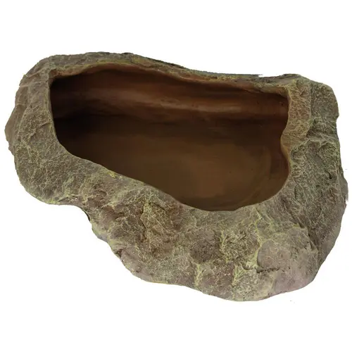 Parfait au jardin：Bassin ou gamelle pour terrarium coloris gris Reptile Planet Repti Dish Corner - Taille XXL 24 x 22 x 10 cm