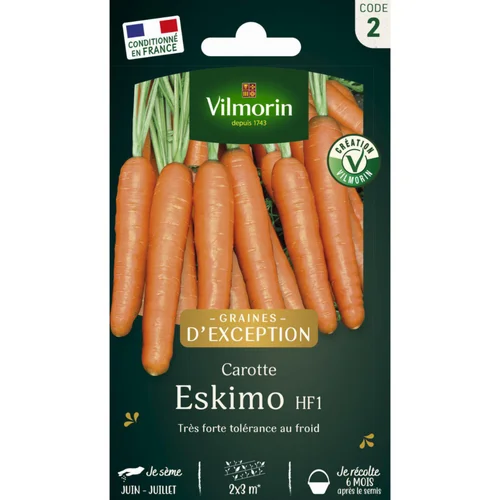 Pour un extérieur plus pratique:Sachet de semences potagère graines de carotte Eskimo HF1 Graines d'Exception