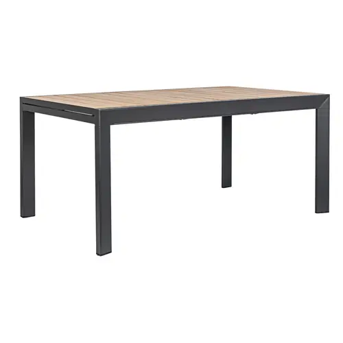 Idée utile：Table Calla avec allonges naturel coloris bois en aluminium - 160/240 x 100 cm