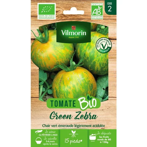 Pour vos envies de jardin:Graines de tomate green zebra bio Vilmorin - graines à semer