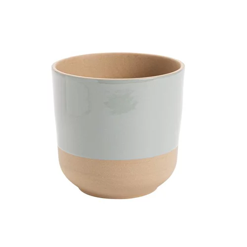 Côté extérieur：Cache-pot en grès Sandstone coloris gris - Ø 16 x H 16 cm