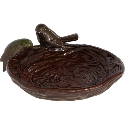 Bain oiseau en grès Nature (Oiseaux verts)