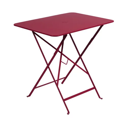 Essentiel extérieur：Table pliante rectangulaire en acier couleur piment Bistro Fermob - 77 x 57 x 75 cm