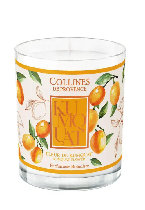 Jardin adapté:Bougie parfumée cire végétale senteur fleur de kumquat Collines de Provence - 180 g