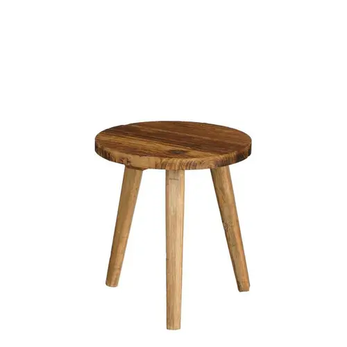 Pour donner du style à l’extérieur：Table d’appoint en bois recyclé marron Bold petit modèle - Ø 26 x H 28 cm