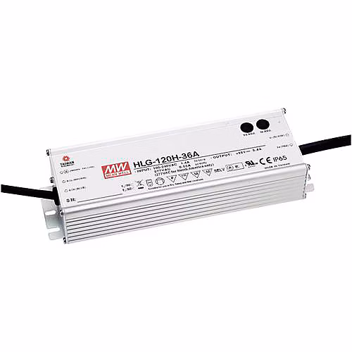 Driver LED MEAN WELL HLG-120H-C350A – 150 W, courant constant 350 mA, IP65, boîtier métallique