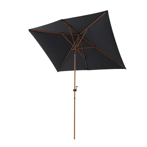 Bien utile au jardin：Parasol droit rectangulaire en aluminium coloris gris - 200 x 300 cm