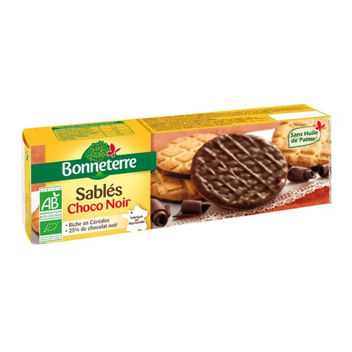 Jardin extérieur:Sablés au chocolat noir bio carton Bonneterre - 120 g