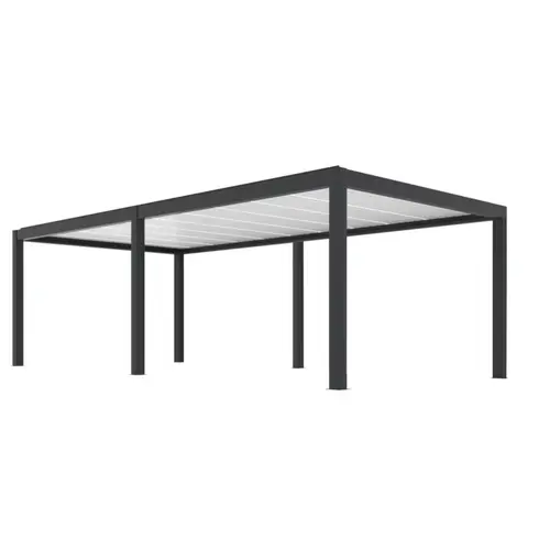 Pour embellir le jardin:Pergola Summer autoportée motorisée coloris gris en aluminium - 8 x 4 m